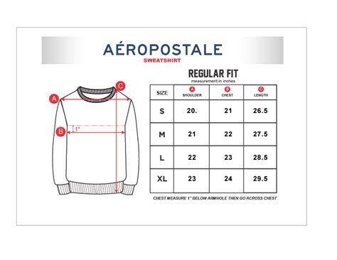Aeropostale Size Chart Guys