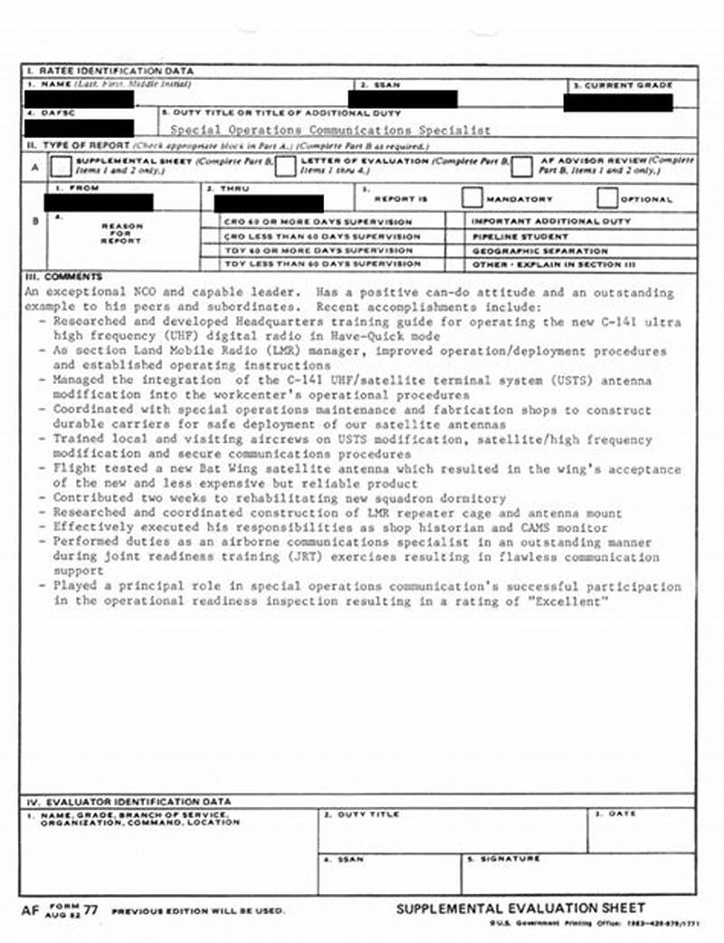 Af Form 1206 Examples