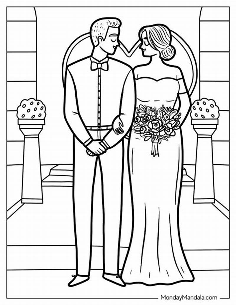 Afunk Coloring Pages Bride And Groom
