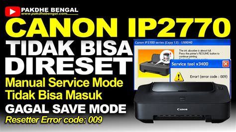 Aktifkan Service Mode Printer Canon IP2770