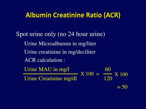Albumin/creatinine Ratio Chart