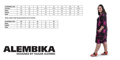 Alembika Size Chart