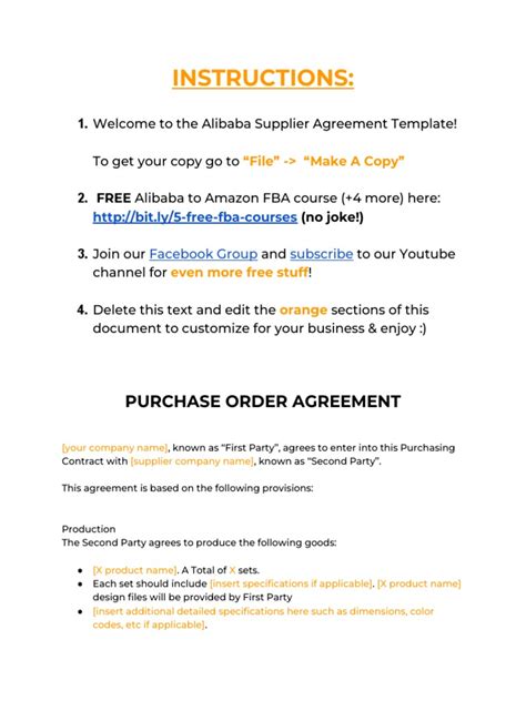 Alibaba Supplier Template
