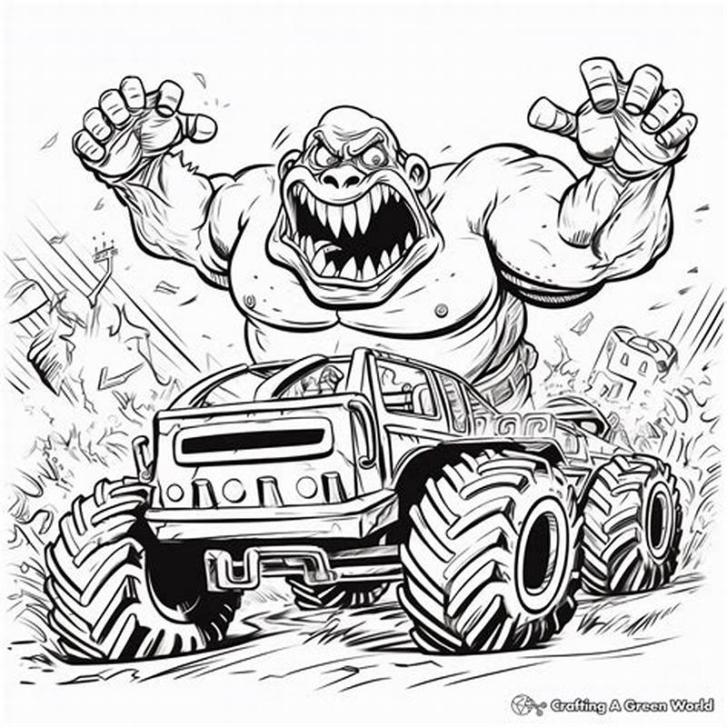 Alien Invasion Monster Truck Coloring Pages