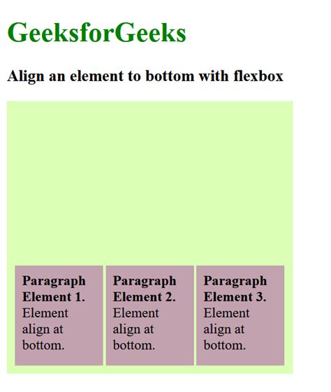 Align an element to bottom with flexbox