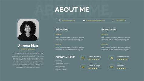 All About Me Google Slides Template Free