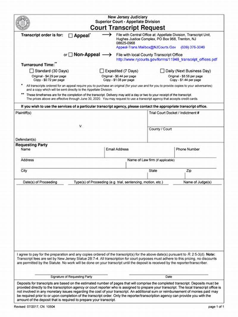 Allegheny County Court Reporter Transcript Request Form
