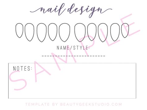 Almond Nails Template