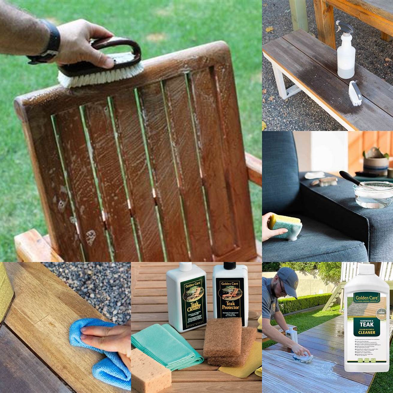 Always use a sponge or soft cloth when cleaning teak furniture