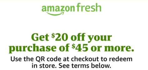 Amazon Fresh Coupon $20 Off $50 Printable