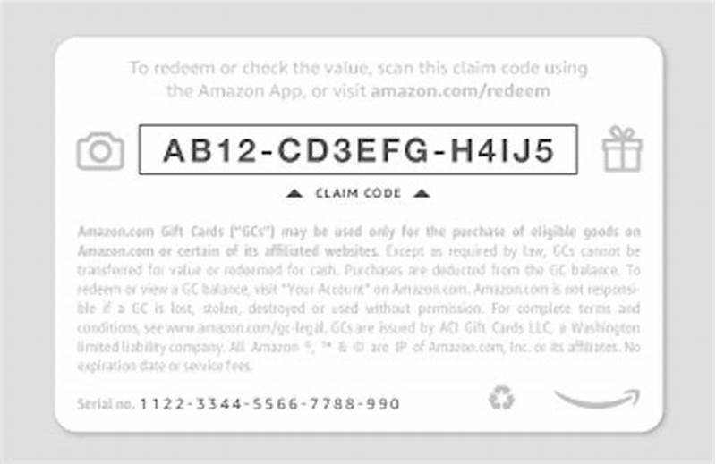 Amazon Gift Card Claim Code Example