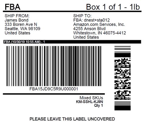 Amazon Shipping Label Template