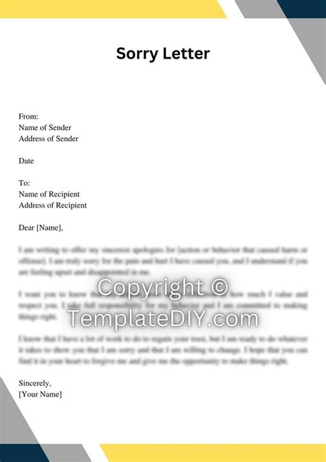 Amends Letter Template