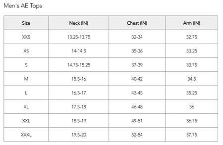 American Eagle Size Chart Men