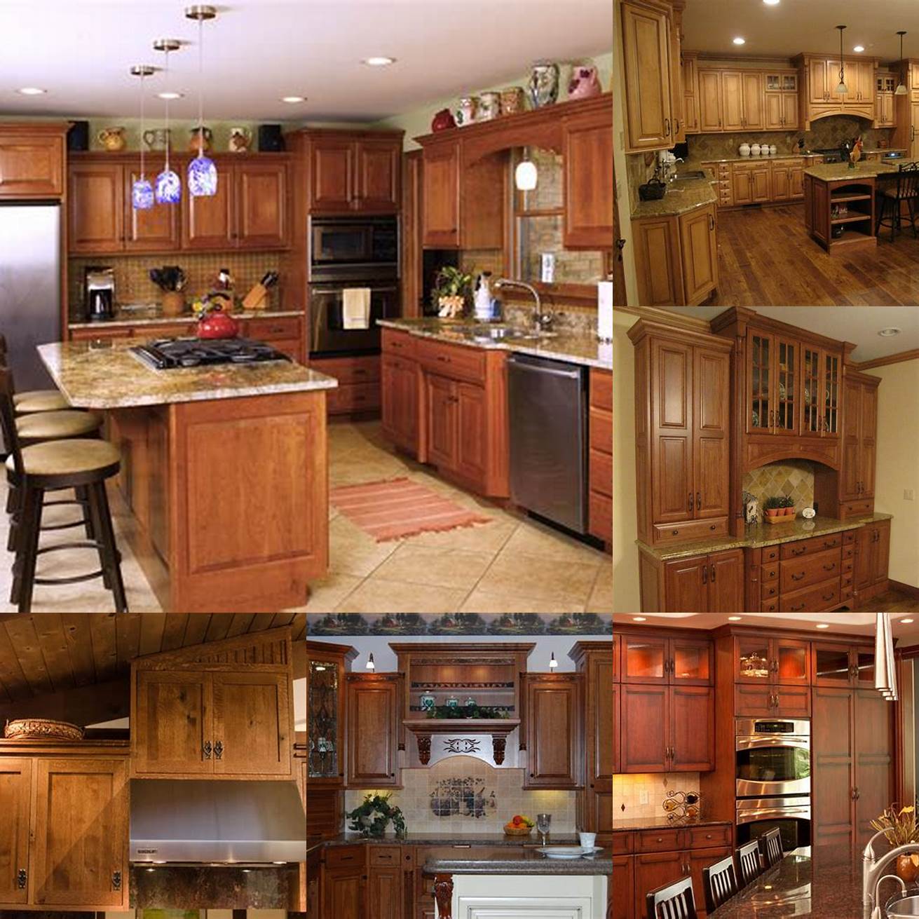 Amish kitchen cabinets in different wood types