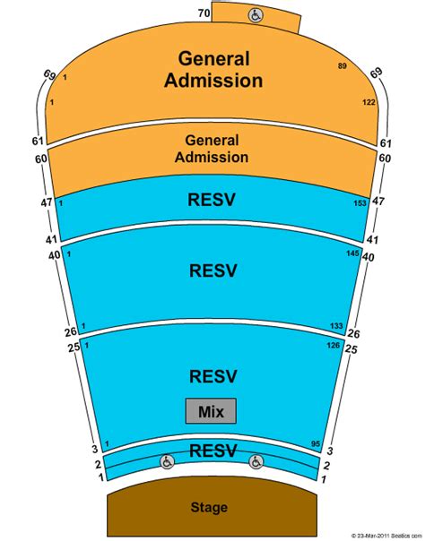 Amphitheater Seat Number Detailed Red Rocks Seating Chart