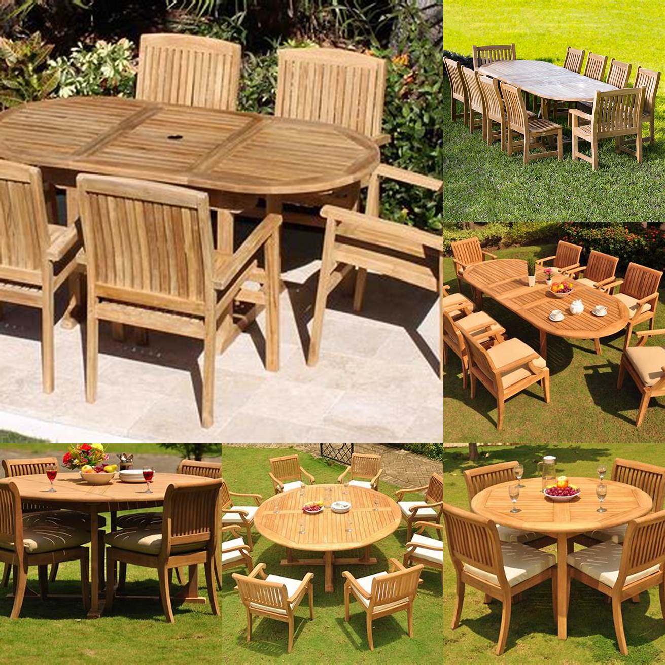 An image of a teak table and chairs with a luxurious finish