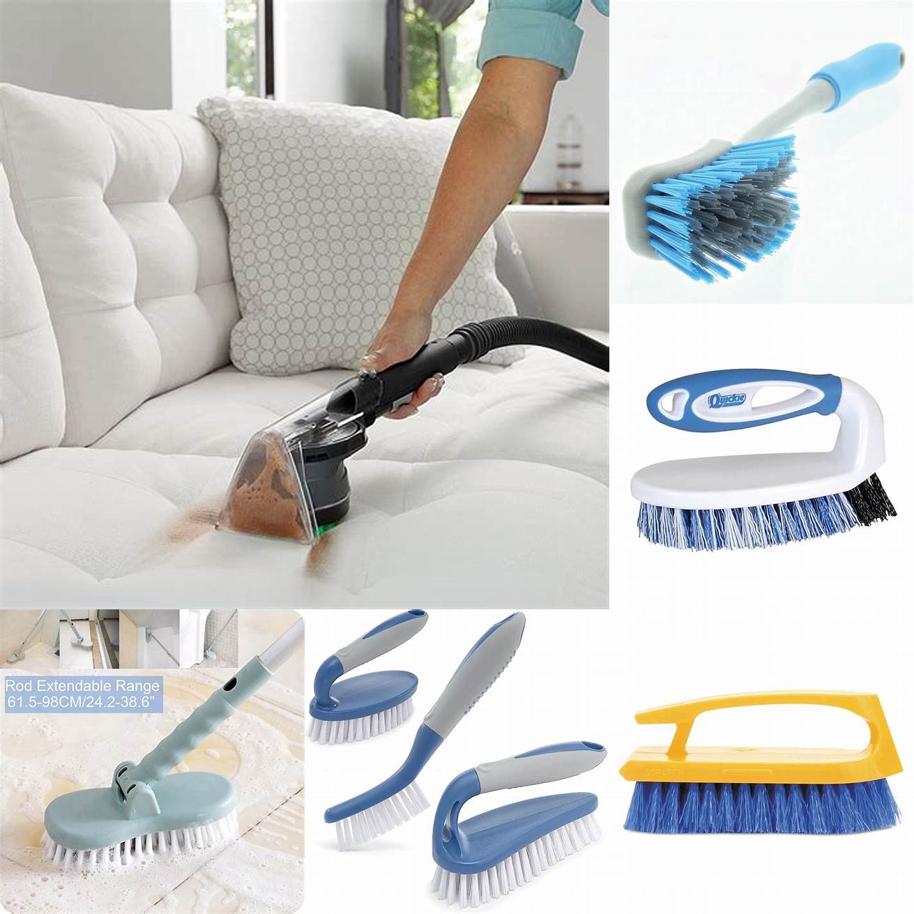 An image of the scrub brush being used on the furniture