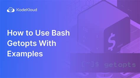 An example of how to use getopts in bash