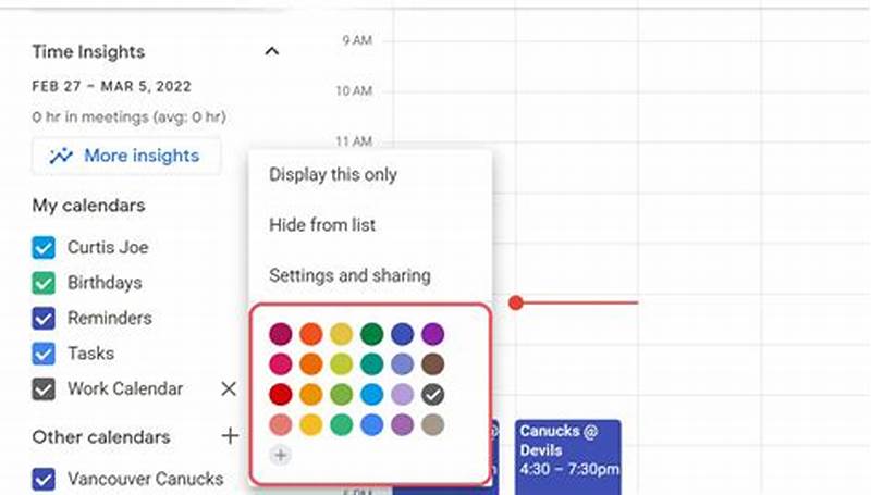 Android Google Calendar Change Color