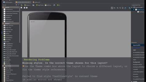 Android Studio rendering problems
