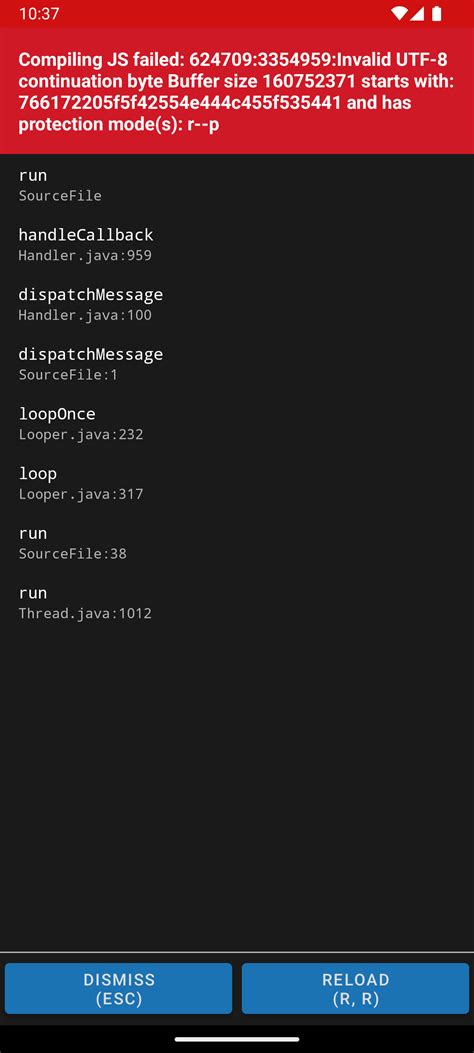 Android failed to load JS bundle