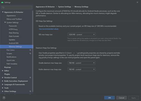 Android studio takes too much memory