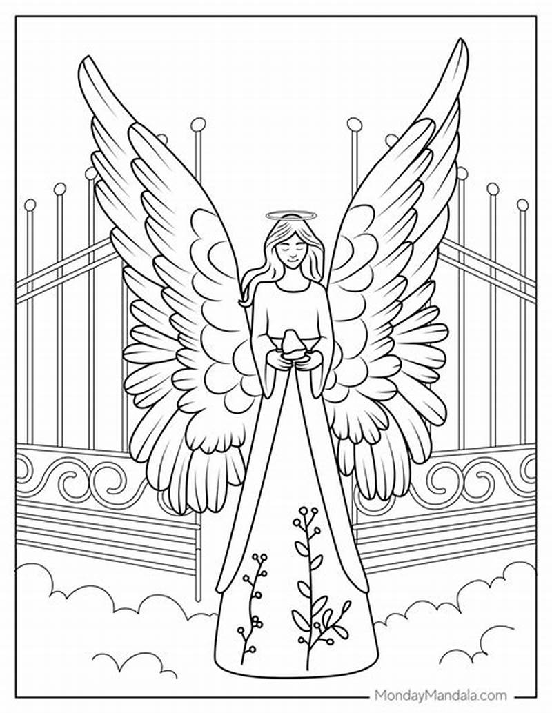 Angel Coloring Pages With Color Chart