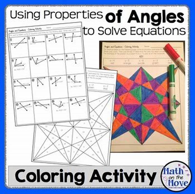Angles And Equations - Coloring Activity Answer Key