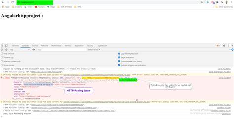 Angular HttpClient Http failure during parsing