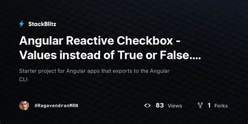 Angular Reactive Form Checkbox True False