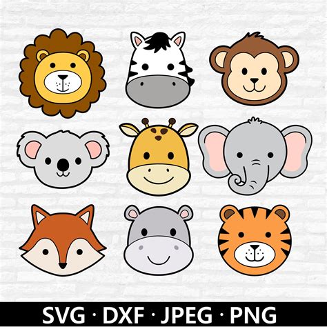 Animals Faces Printable For Kids Diferent Disgin