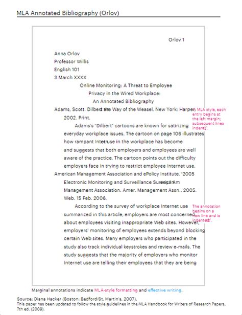 Annotated Bibliography Template Mla