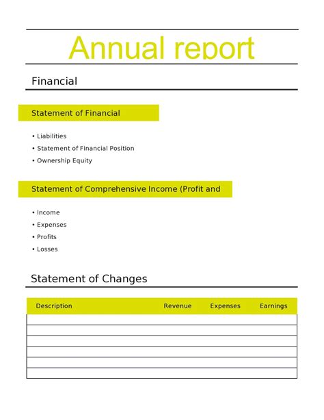 Annual Reporting Template