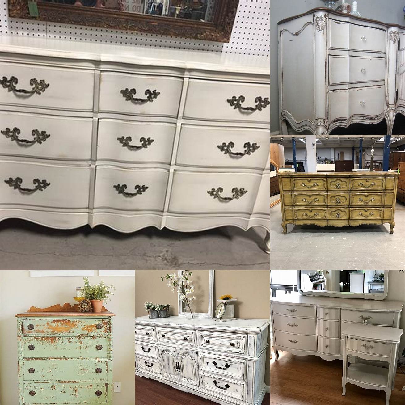 Antique French style dresser with distressed finish