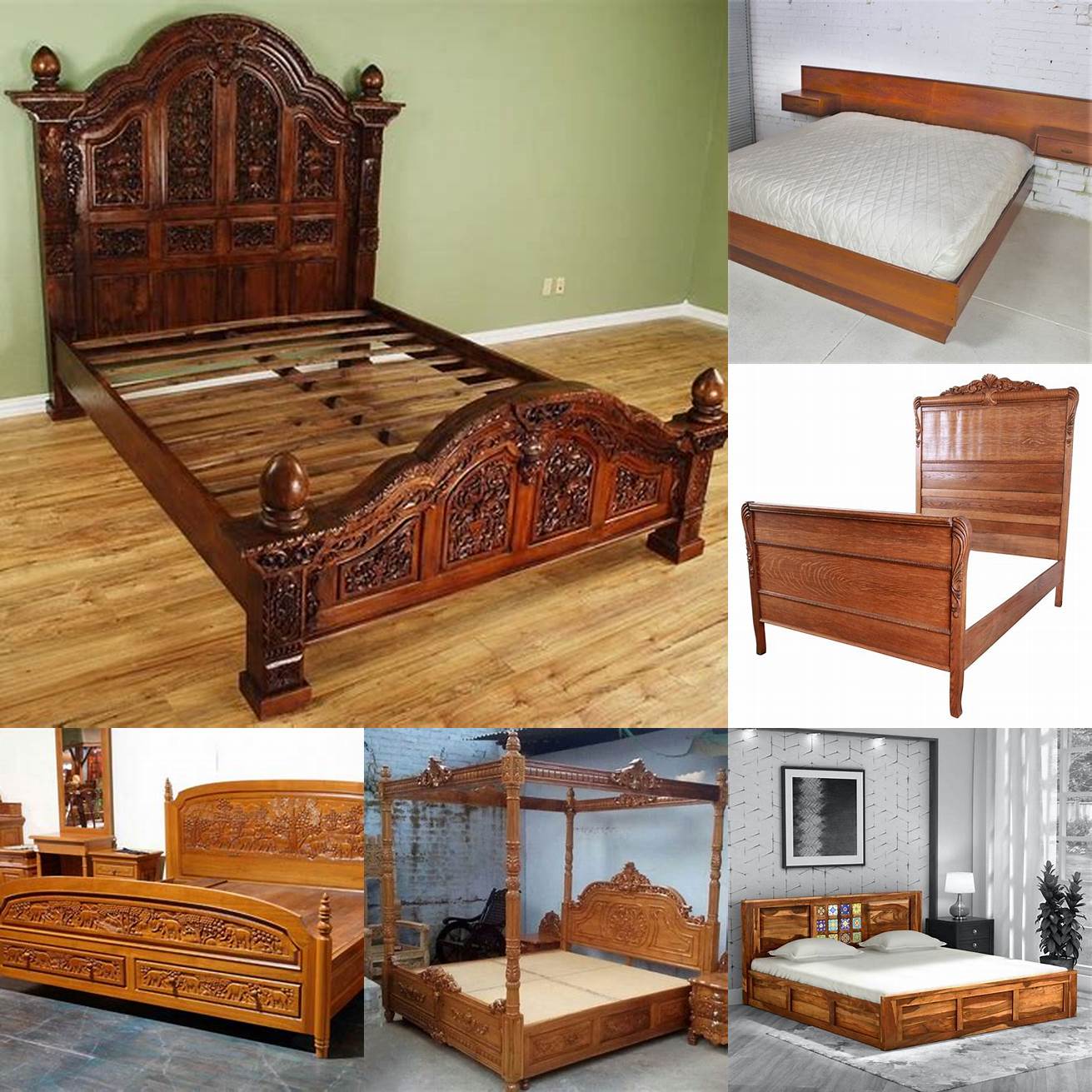 Antique Teak Wood Bed Frame