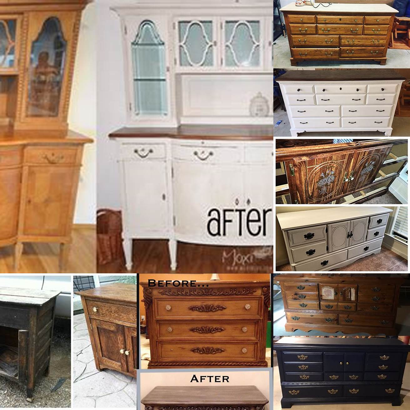 Antique furniture before and after