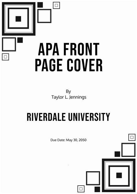 Apa Front Page Template