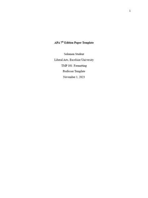 Apa Style Document Template