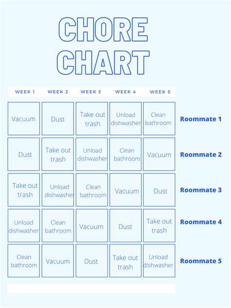 Apartment Chore Chart