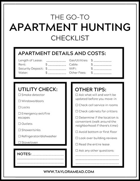 Apartment Hunting Template