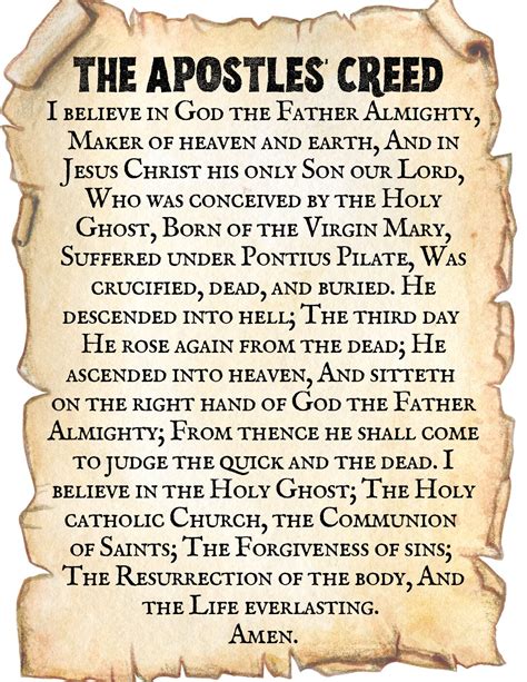 Apostles' Creed Protestant Printable