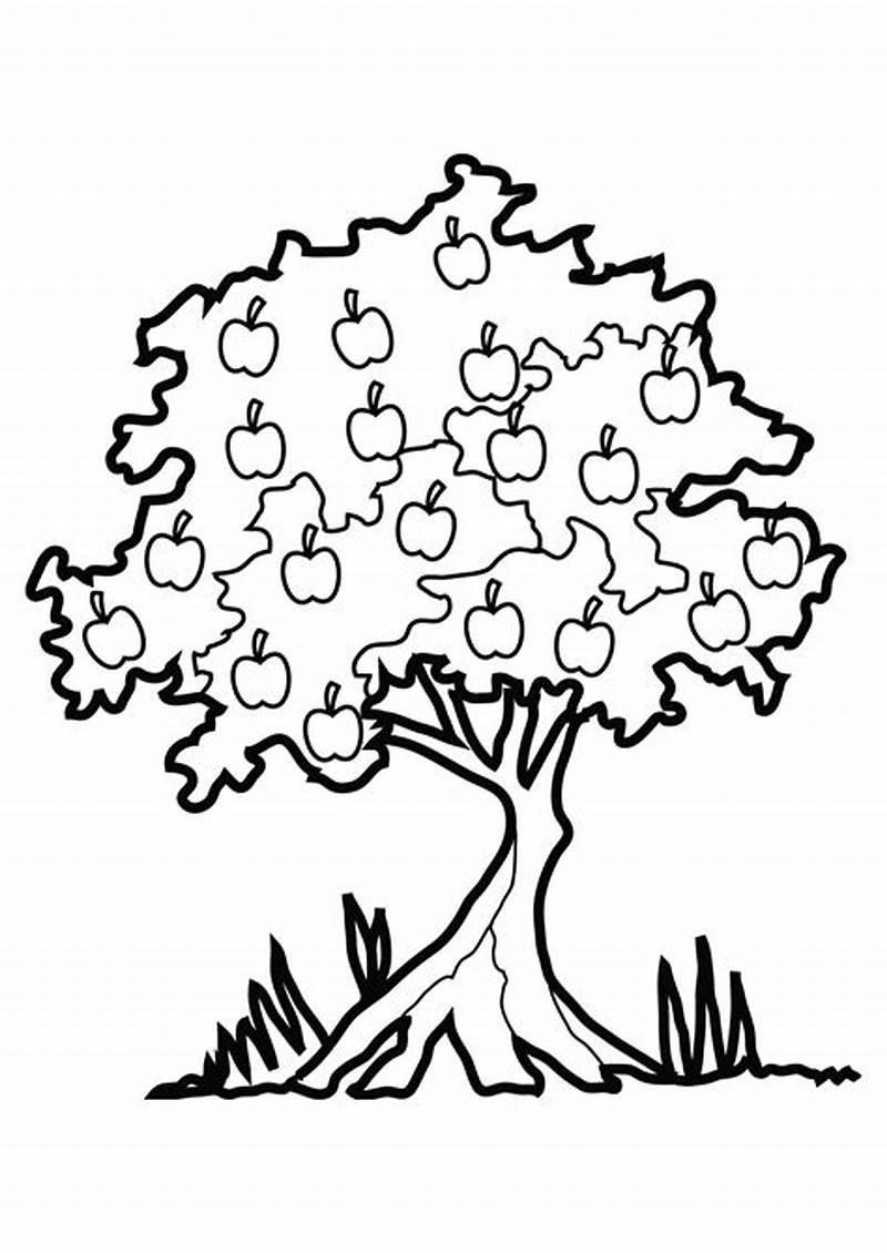 Apple Tree In Spring Coloring Sheet