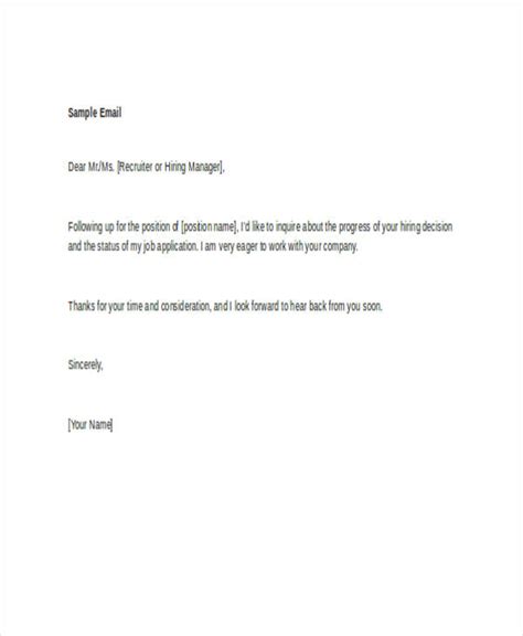 Application Follow Up Email Template