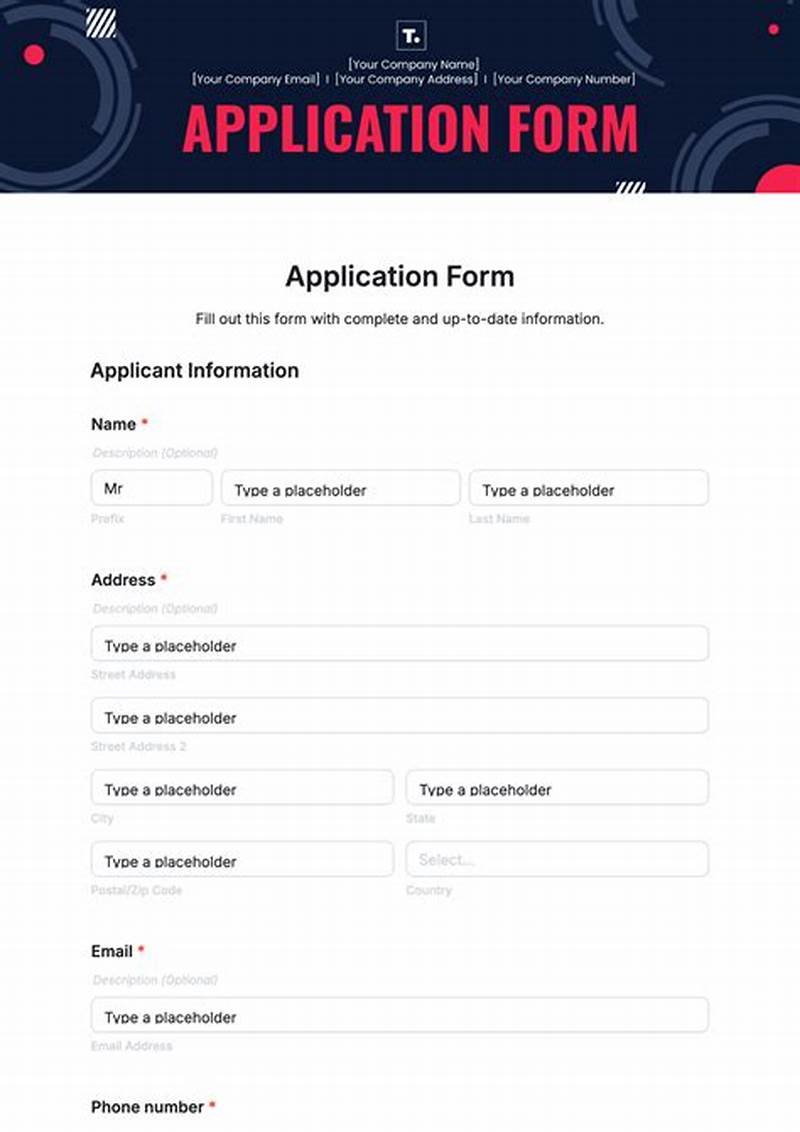 Application Form Sample