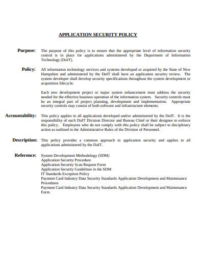 Application Security Policy Template
