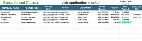 Application Tracker Google Sheets Template