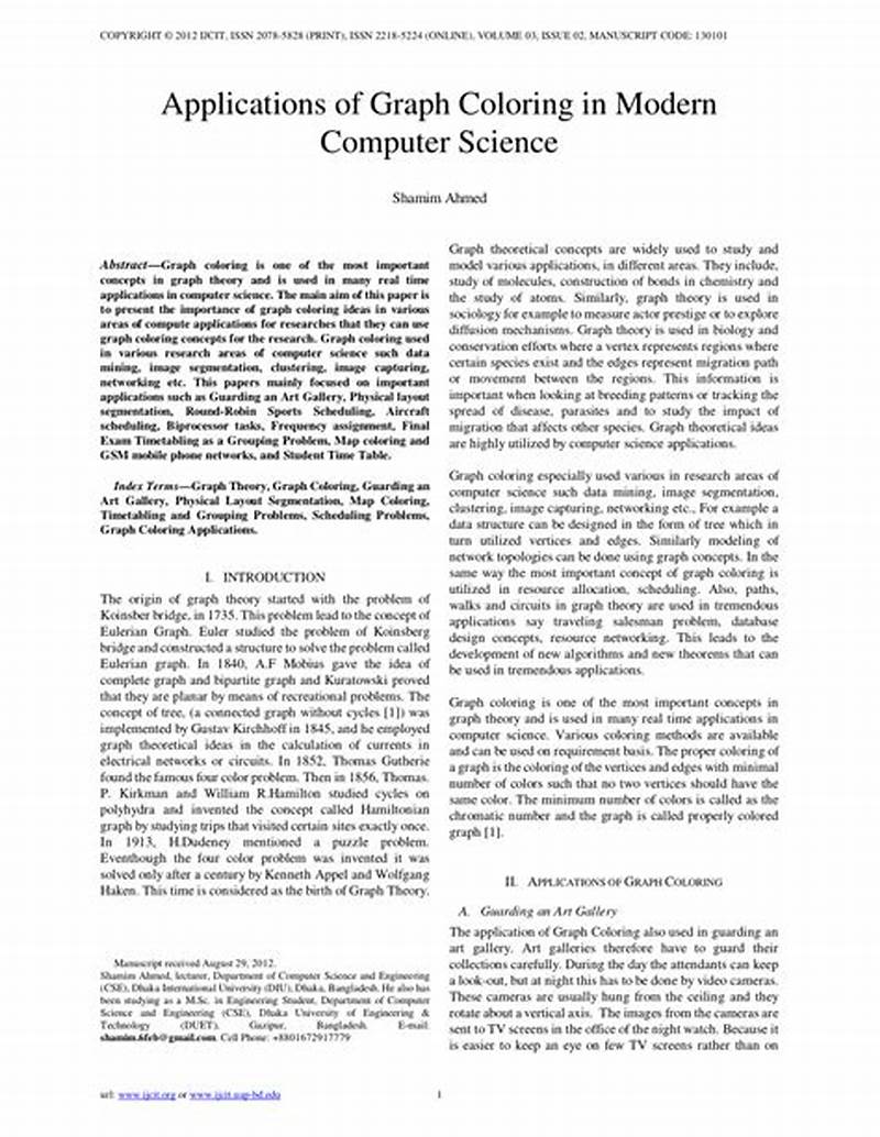 Applications Of Graph Coloring In Modern Computer Science