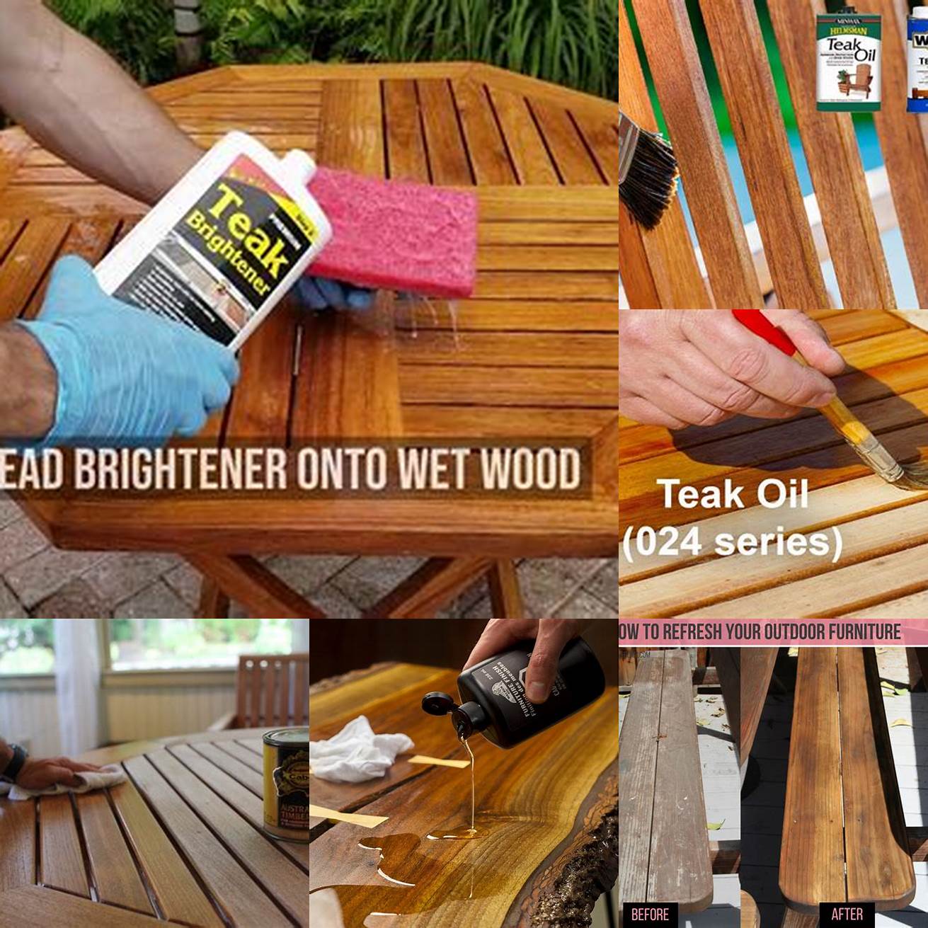 Apply a thin layer of teak oil