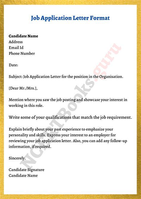 New a application of format letter job for 23